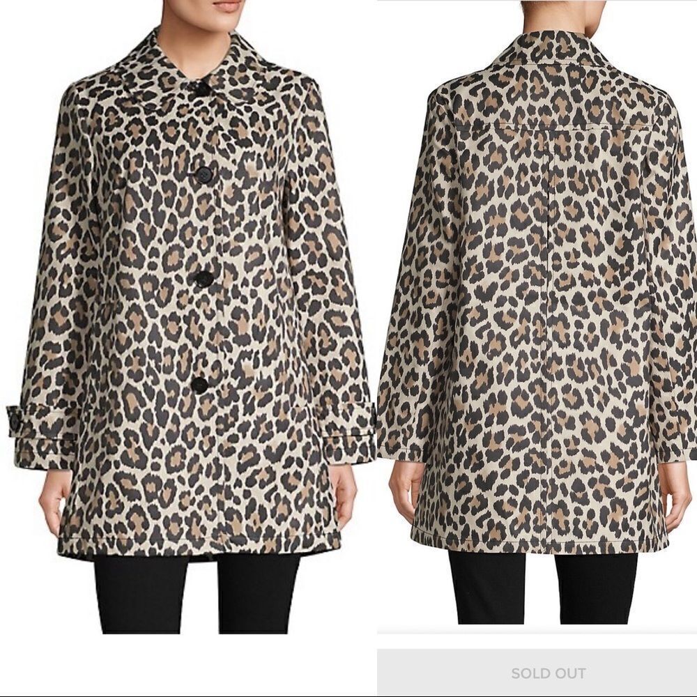 Kate Spade New York
Leopard Print Cotton-Blend Trench Coat . New